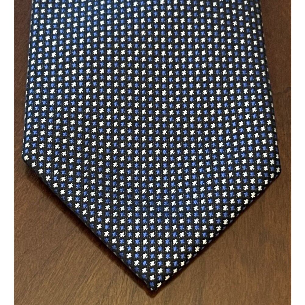 Mario Lorenzi Blue Black 100% Polyester Hand Made Men’s Neck Tie Made In China